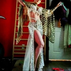 Elegant Sequin Egyptian Belly Dance Costume
